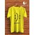 Graphic Print Men Yellow Round Neck Polyester Casual T-Shirt.