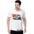 Aakash Mens White Printed Polyester Round Neck T-Shirt