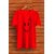Printed Men Red Round Neck Polyester Casual T-Shirt