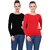 RENKA Pack of 2 Casual Regular Sleeves Solid Women Multicolor Top