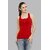RENKA Casual Sleeveless Solid Women Red Top