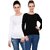 RENKA Pack of 2 Casual Regular Sleeves Solid Women Multicolor Top