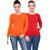 RENKA Pack of 2 Casual Regular Sleeves Solid Women Multicolor Top