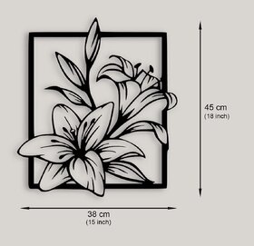 TNQ Home Decor Wall Art Flowers  Wall Hangings Decoration Items for home Decor (45cmX38cm) (Flowers, Black)