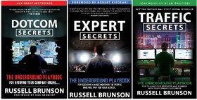 Russell Brunson 3 Books Set Dotcom Secrets, Expert Secrets  Traffic Secrets