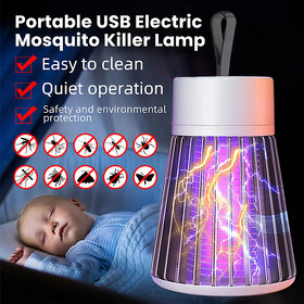 UnV Mosquito Killer with LED Lamp, Rechargeable Battery Powered Electric Shock (Multi)