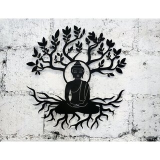 TNQ Home Decor Buddha Wall Art Metal  Wall Accessories  Wall Hangings  Yoga Buddha tree of life Decoration Item
