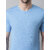 The Mini Needle Mens Blue Solid Cotton Blend Round Neck T-Shirt