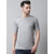 The Mini Needle Mens Grey Solid Cotton Blend Round Neck T-Shirt