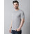 The Mini Needle Mens Grey Solid Cotton Blend Round Neck T-Shirt