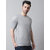 The Mini Needle Mens Grey Solid Cotton Blend Round Neck T-Shirt