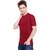 The Mini Needle Mens Maroon Solid Cotton Blend Round Neck T-Shirt