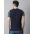 The Mini Needle Mens Blue Solid 100% Cotton Round Neck T-Shirt