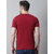 The Mini Needle Mens Maroon Striped 100% Cotton Round Neck T-Shirt