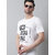 The Mini Needle Mens White Printed Cotton Blend Round Neck T-Shirt