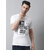 The Mini Needle Mens White Printed Cotton Blend Round Neck T-Shirt