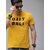 The Mini Needle Mens Mustard Printed Cotton Blend Round Neck T-Shirt