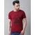The Mini Needle Mens Maroon Printed Cotton Blend Round Neck T-Shirt