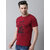 The Mini Needle Mens Maroon Printed Cotton Blend Round Neck T-Shirt