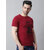 The Mini Needle Mens Maroon Printed Cotton Blend Round Neck T-Shirt