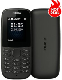 (Refurbished) Nokia 105 DS (Dual SIM, 1.7 inches Display, Black) - Superb Condition, Like New