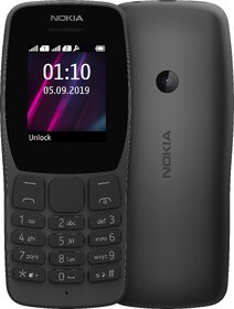 (Refurbished) Nokia 110 (Dual SIM, 1.7 Inch Display), Black - Superb Condition, Like New
