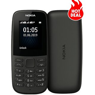 (Refurbished) Nokia 105 DS (Dual SIM, 1.7 inches Display, Black) - Superb Condition, Like New