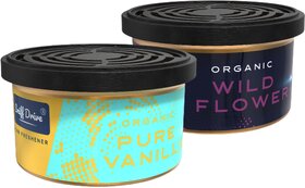 Sniff Drive Organic Air Freshener, car perfume to freshen up your car, Pack of (Pure Vanilla and Wild Flower)
