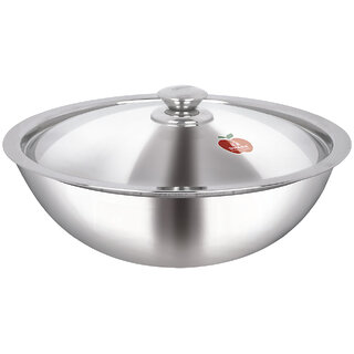 Dhara Stainless Steel Triply Tasla 4000with Stainless Steel Lid 28 cm