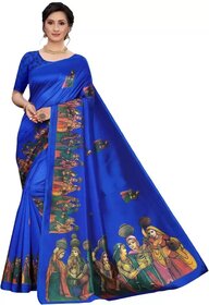 SVB Sarees Womens Blue Colour Khadi Silk Saree With Blouse
