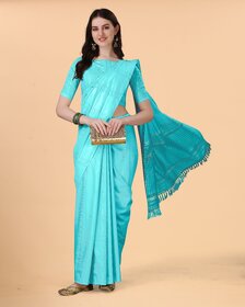 SVB Sarees Womens Blue Colour Embellished Cotton Saree