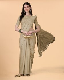 SVB Sarees Womens Gold Colour Embellished Cotton Saree
