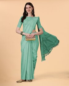 SVB Sarees Womens Green Colour Embellished Cotton Saree