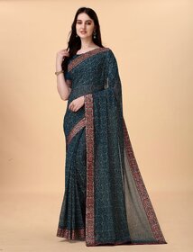 SVB Sarees Womens Grey Colour Embellished Bandhani Saree