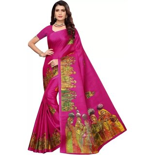 SVB Sarees Womens Pink Colour Khadi Silk Saree With Blouse