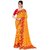 SVB Sarees Womens Yellow And Red Colour Animal Printed Saree With Blouse Piece