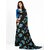SVB Sarees Womens Black Colour Floral Georgette Printed Saree With Blouse