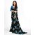 SVB Sarees Womens Black Colour Floral Georgette Printed Saree With Blouse
