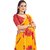 SVB Sarees Womens Yellow And Red Colour Floral Printed Saree With Blouse Piece