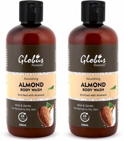 Globus Naturals Almond Body Wash, 300ml, Set of 2
