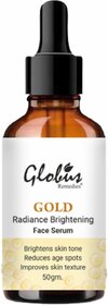 Globus Remedies Gold Radiance Anti Aging Face Serum, For Skin Lightening & Dark Spots Removal, Suitable for All Skin Types, 50ml