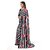 SVB Sarees Womens Black Colour Stripped Pure Georgette Flower Printed Saree With Blouse Piece