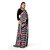 SVB Sarees Womens Black Colour Stripped Pure Georgette Flower Printed Saree With Blouse Piece