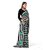 SVB Sarees Womens Black Colour Stripped Pure Georgette Flower Printed Saree With Blouse Piece