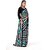 SVB Sarees Womens Black Colour Stripped Pure Georgette Flower Printed Saree With Blouse Piece