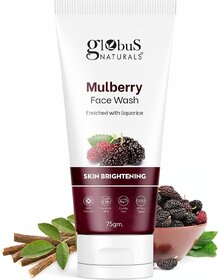 Globus Naturals Mulberry Fairness Face Wash For Even Skin Tone, Deep Cleansing Moisturizing & Nourishing, Natural & Ayurvedic Formula, Chemical Free, Cruelty Free, Suitable For All Skin Types, 75 gm