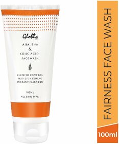 Globus Naturals AHA BHA Herbal Face Wash, For Acne Control & Dark Spot Removal, Suitable For All Skin Types, 100 ml