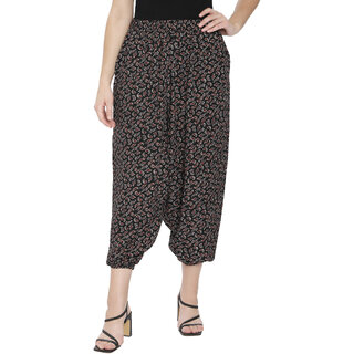 TNQ Women Full Flared Loose Fit Harem Pants  Baggy Harem Pants  Crepe Afgani Salwar Palazzo Pants