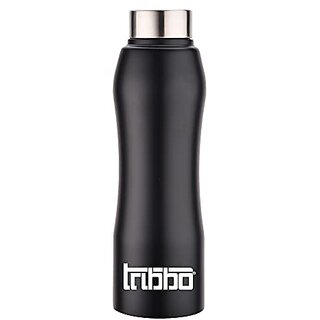 TRIBBO Stainless Steel Water Bottle 1 litre Water Bottles For Fridge School,Gym,Home,office,Boys   Girls Kids Leak Proof(BLACKSIPPER CAP SET OF 1 1000 ML Model-Curve)