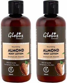 Globus Naturals Body Lotion Almond 300ml, Set of 2